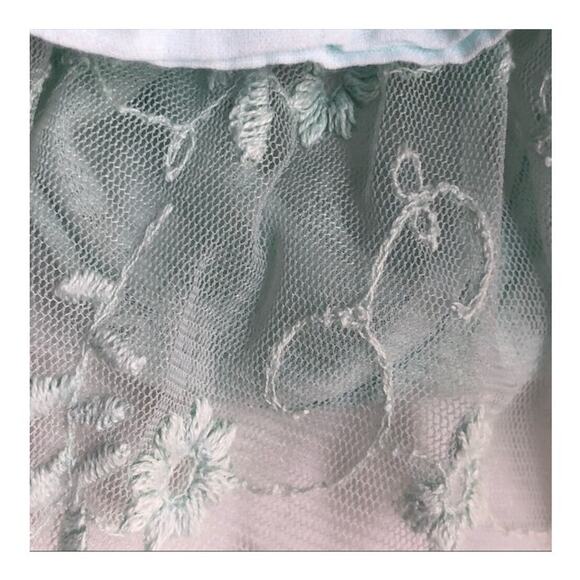 Anthropologie Lilka Mint Knit Ruffle & Lace Top size Small - Picture 11 of 16